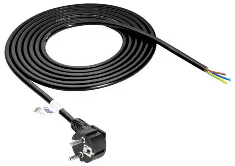 Produktbild: Akyga AK-OT-01S Strom Anschlusskabel [1x Schutzkontakt-Stecker - 1x offene Kabelenden] Schwarz 1.5 m