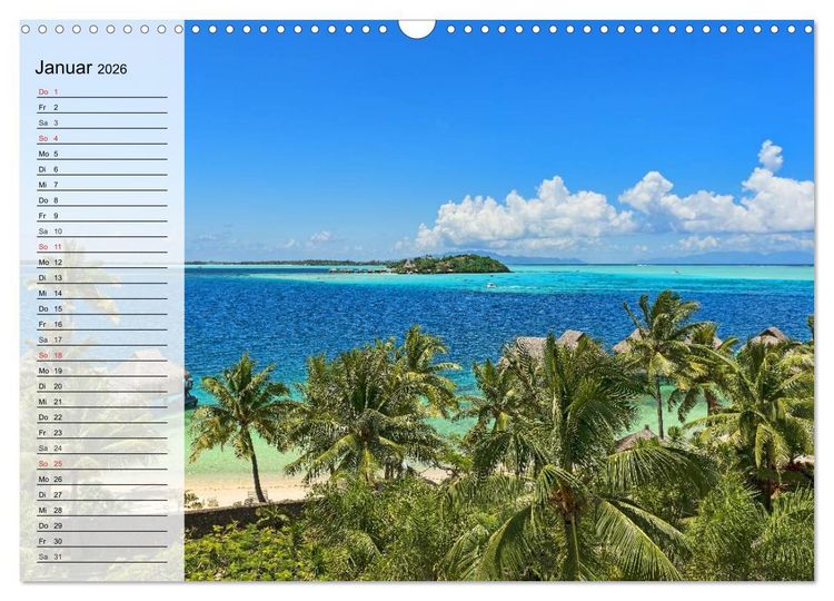 Produktbild: S&uuml;dseetr&auml;ume. Paradiese im Pazifik (Wandkalender 2026 DIN A3 quer), CALVENDO Monatskalender