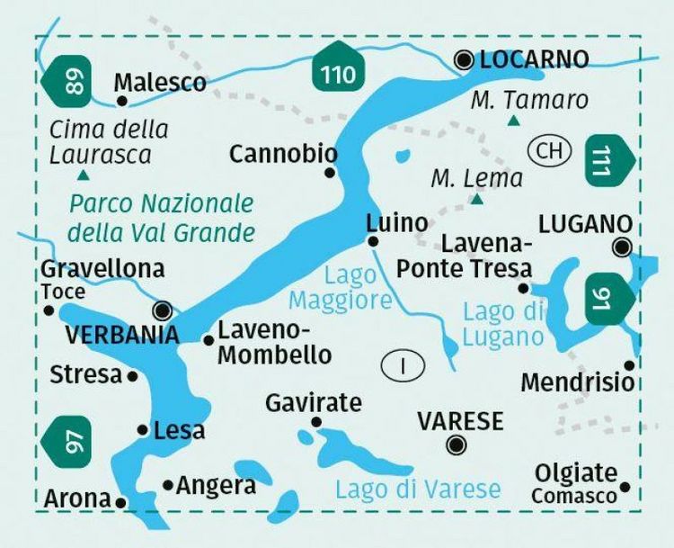 Produktbild: KOMPASS Wanderkarte 90 Lago Maggiore, Lago di Varese 1:50.000