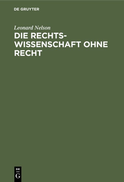 Produktbild: Die Rechtswissenschaft ohne Recht