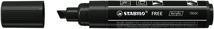 Produktbild: STABILO Acrylmarker, FREE Acrylic T800C, Strichbreite 4-10 mm, schwarz