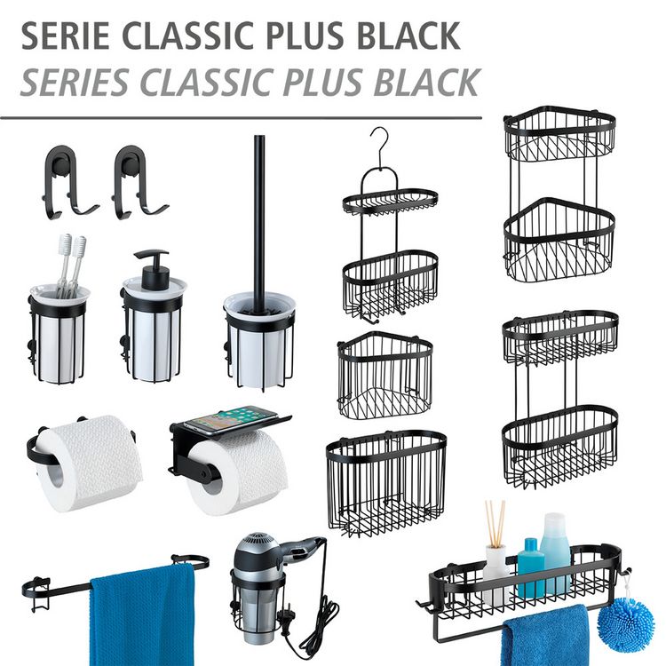 Produktbild: Wandregal 2 Etagen Classic Plus Black, mit hochwertigem Rostschutz