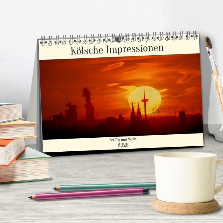 Produktbild: K&ouml;lsche Impressionen bei Tag und Nacht (Tischkalender 2026 DIN A5 quer), CALVENDO Monatskalender