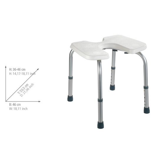 Produktbild: Hygienehocker Mod. Secura, höhenverstellbar, 120 kg Tragkraft