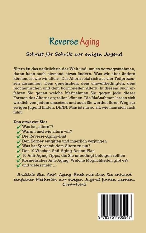 Produktbild: Reverse Aging - Schritt f&uuml;r Schritt zur ewigen Jugend: inkl. 10 Wochen Anti-Aging Ma&szlig;nahmenplan