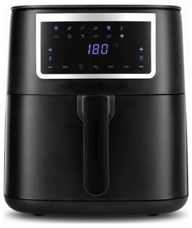 Produktbild: GourmetMaxx GOURMETmaxx Hei&szlig;luft-Fritteuse Digital 7l 1700W schwarz matt/Edelstahl Hei&szlig;luft-Fritteuse 6.5 l 1700 W Schwarz