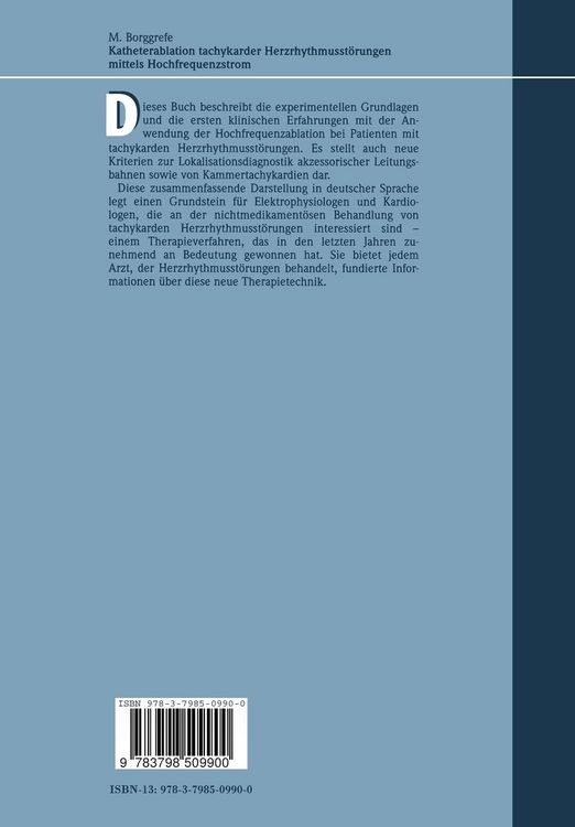 Produktbild: Katheterablation tachykarder Herzrhythmusst&ouml;rungen mittels Hochfrequenzstrom