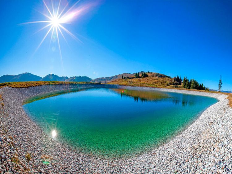Produktbild: CALVENDO Puzzle Der Speichersee in M&uuml;hlbach am Hochk&ouml;nig | 1000 Teile Lege-Gr&ouml;&szlig;e 64x48cm Foto-Puzzle f&uuml;r gl&uuml;ckliche Stunden