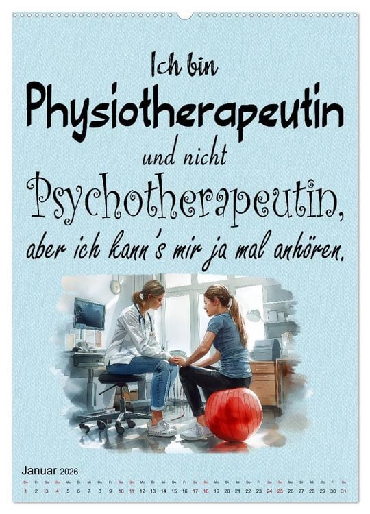 Produktbild: Physiospr&uuml;che (Wandkalender 2026 DIN A2 hoch), CALVENDO Monatskalender