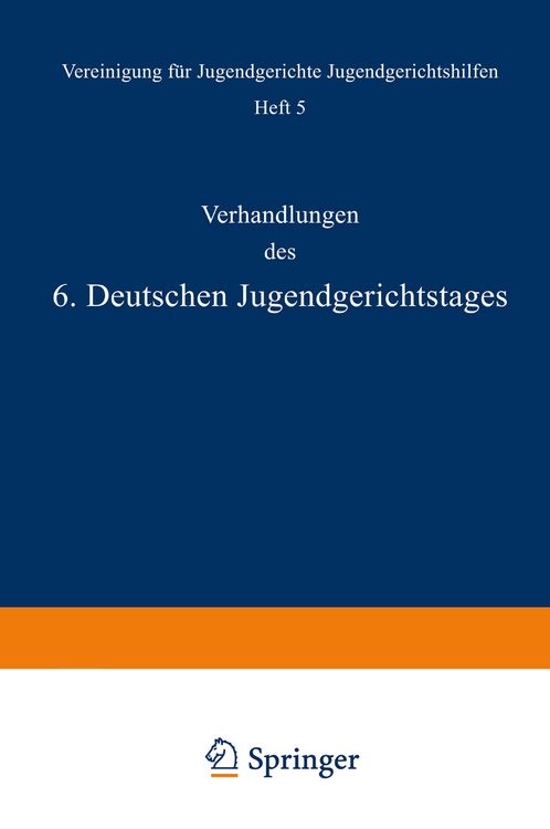 Produktbild: Verhandlungen des 6. Deutschen Jugendgerichtstages