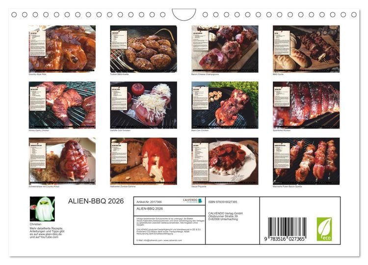 Produktbild: ALIEN-BBQ 2026 (Wandkalender 2026 DIN A4 quer), CALVENDO Monatskalender