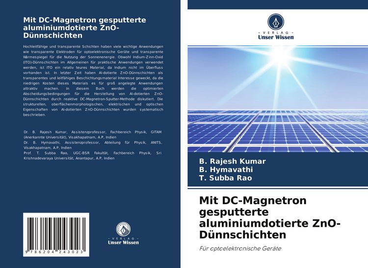 Produktbild: Mit DC-Magnetron gesputterte aluminiumdotierte ZnO-D&uuml;nnschichten
