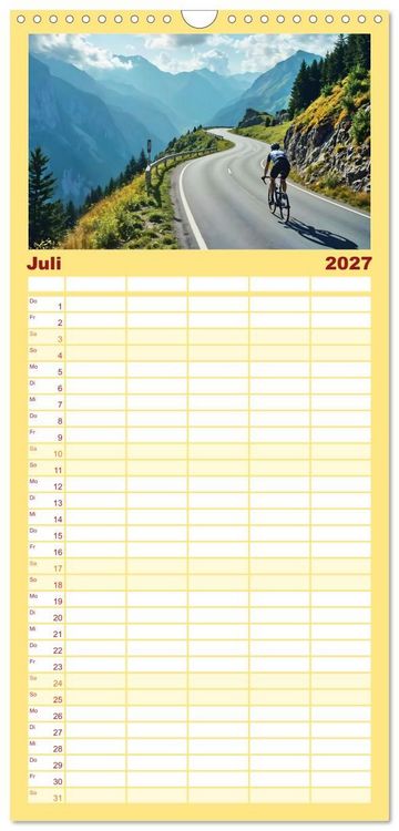 Produktbild: Familienplaner 2027 - Kilometerkiller - Rennrad-Power im Jahresverlauf mit 5 Spalten (Wandkalender, 21 x 45 cm) CALVENDO