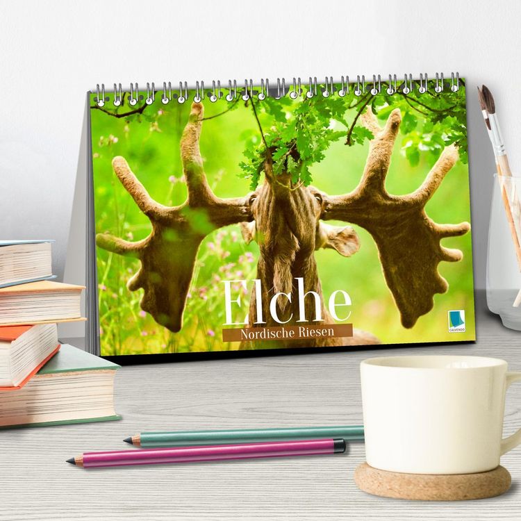 Produktbild: Elche: Nordische Riesen (Tischkalender 2026 DIN A5 quer), CALVENDO Monatskalender