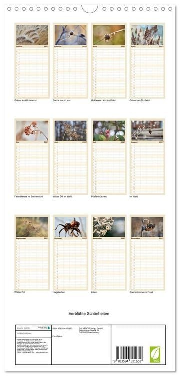 Produktbild: Familienplaner 2027 - Verbl&uuml;hte Sch&ouml;nheiten mit 5 Spalten (Wandkalender, 21 x 45 cm) CALVENDO