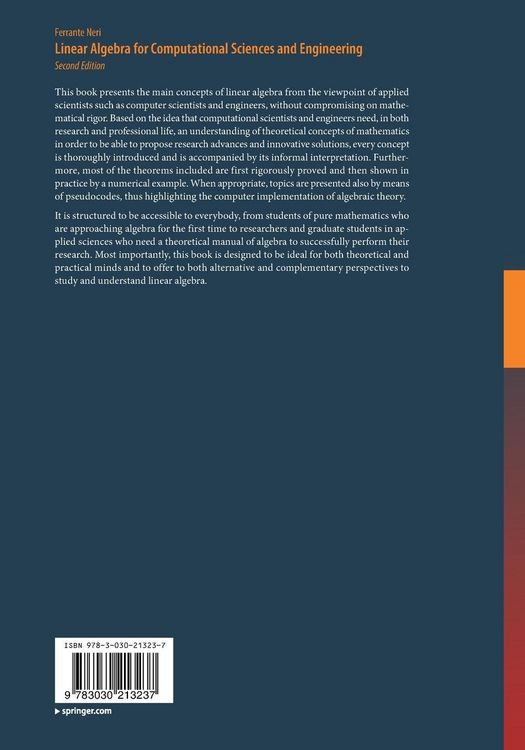 Produktbild: Linear Algebra for Computational Sciences and Engineering