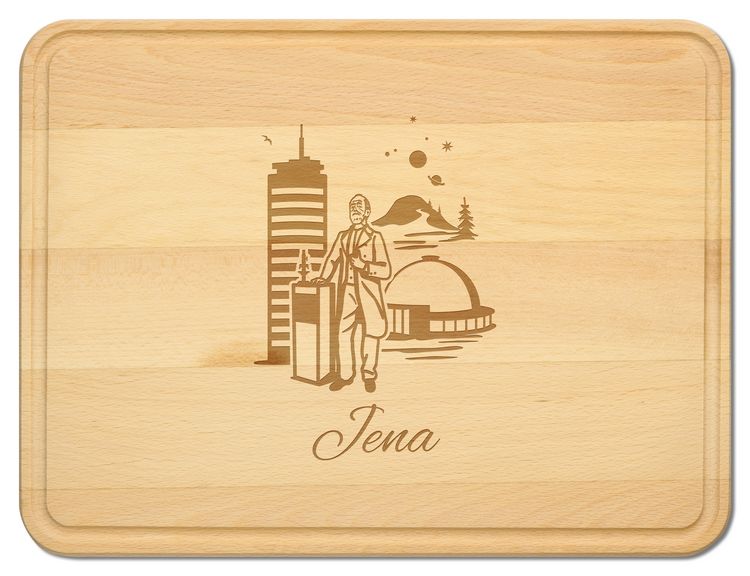 Produktbild: Buchenholz Schneidebrett 40x30cm, Motiv Jena