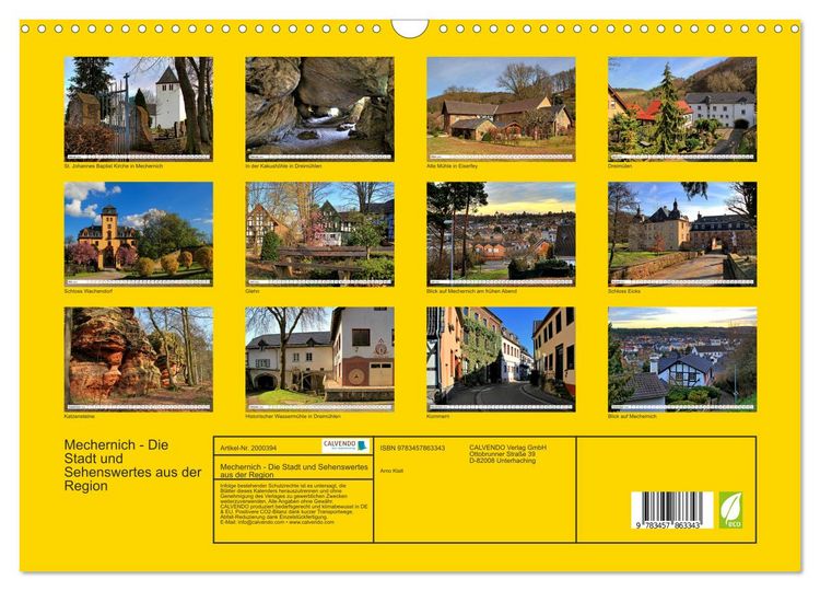 Produktbild: Mechernich - Die Stadt und Sehenswertes aus der Region (Wandkalender 2026 DIN A3 quer), CALVENDO Monatskalender