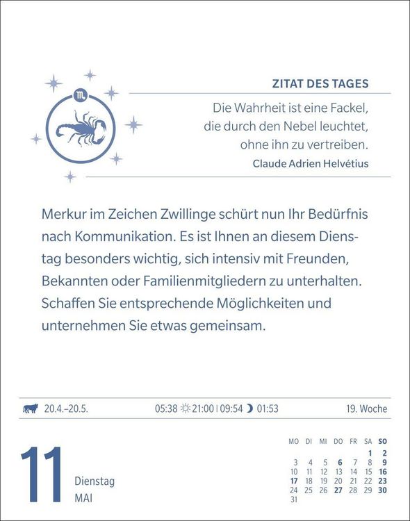 Produktbild: Skorpion Sternzeichenkalender 2027 - Tagesabrei&szlig;kalender - Ihr Horoskop f&uuml;r jeden Tag