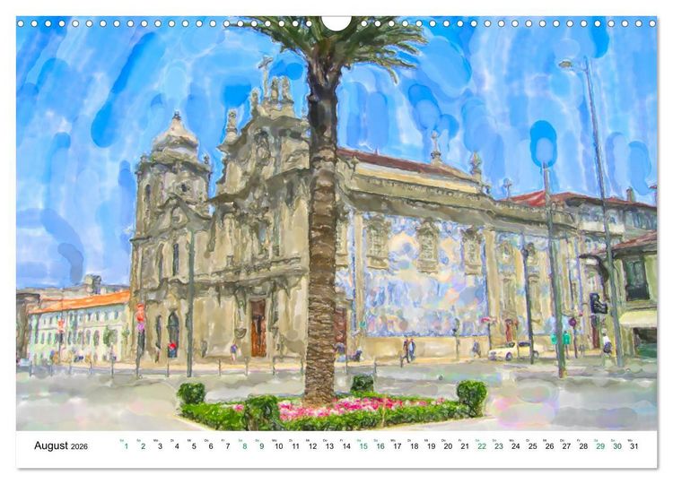 Produktbild: Porto - Ansichten in Aquarell (Wandkalender 2026 DIN A3 quer), CALVENDO Monatskalender