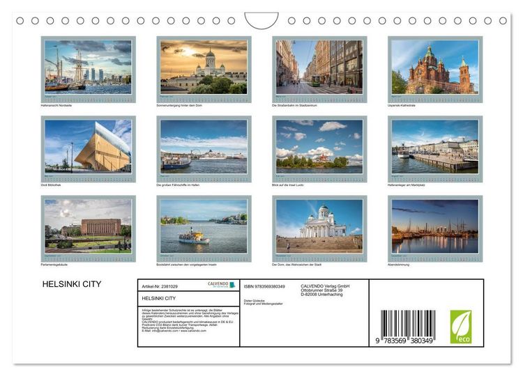 Produktbild: HELSINKI CITY (Wandkalender 2027 DIN A4 quer), CALVENDO Monatskalender