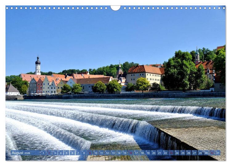 Produktbild: Landsberg am Lech - Die liebenswerte und romantische Stadt am Fluss (Wandkalender 2026 DIN A3 quer), CALVENDO Monatskalender