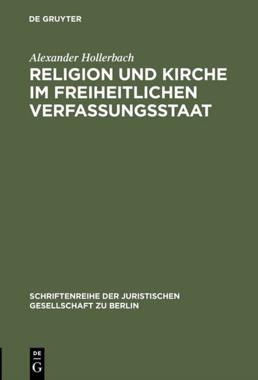 Produktbild: Religion und Kirche im freiheitlichen Verfassungsstaat
