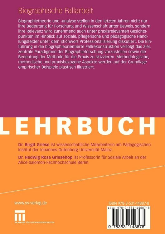 Produktbild: Biographische Fallarbeit
