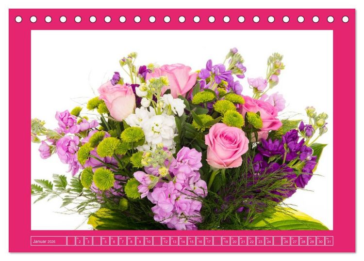 Produktbild: F&uuml;r jeden Monat ein Dankesch&ouml;n an Dich! - 12 Blumenstr&auml;u&szlig;e (Tischkalender 2026 DIN A5 quer), CALVENDO Monatskalender