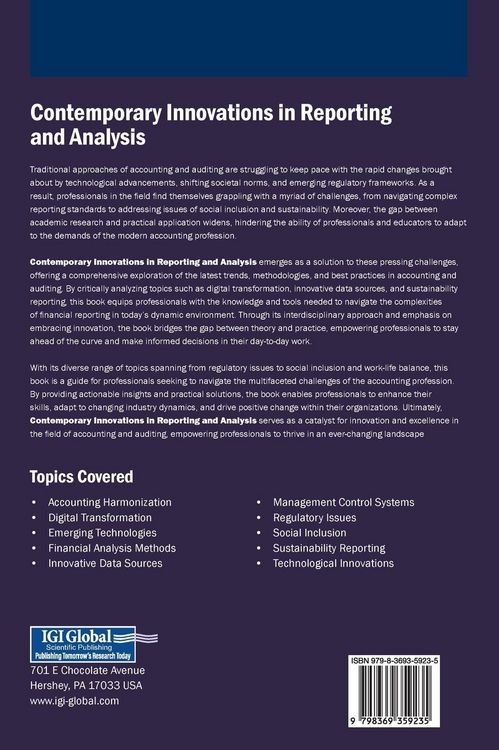 Produktbild: Contemporary Innovations in Reporting and Analysis