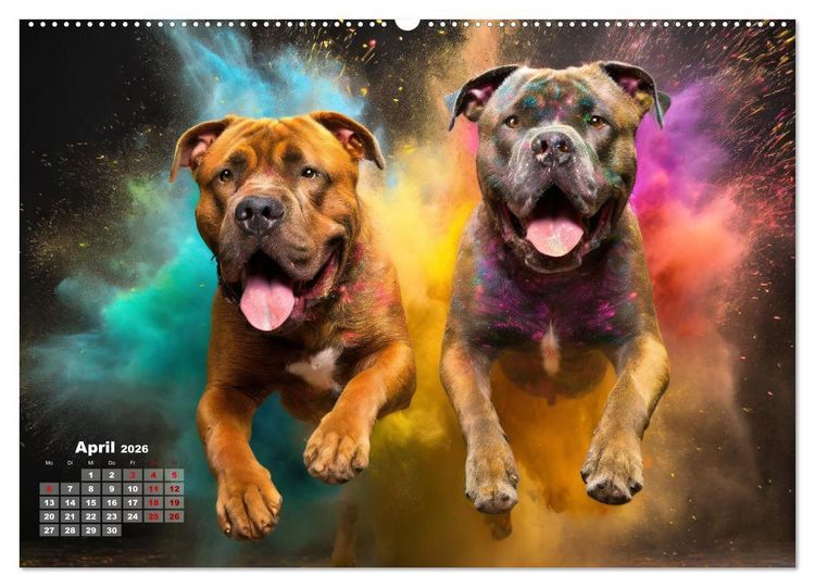 Produktbild: Holi Pulver - Doppelte Action (Wandkalender 2026 DIN A2 quer), CALVENDO Monatskalender