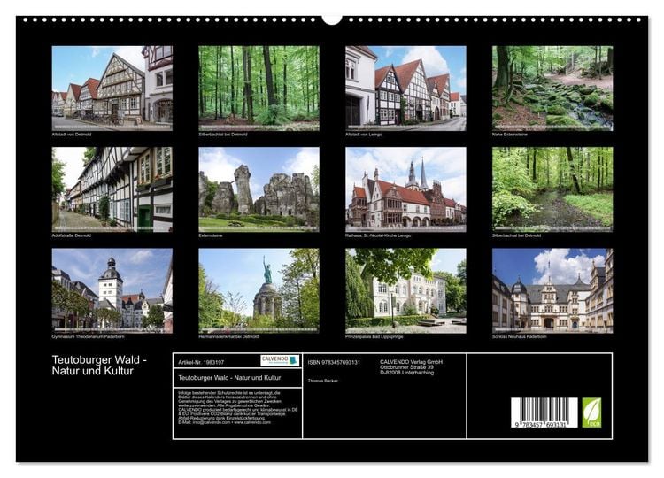 Produktbild: Teutoburger Wald - Natur und Kultur (hochwertiger Premium Wandkalender 2026 DIN A2 quer), Kunstdruck in Hochglanz