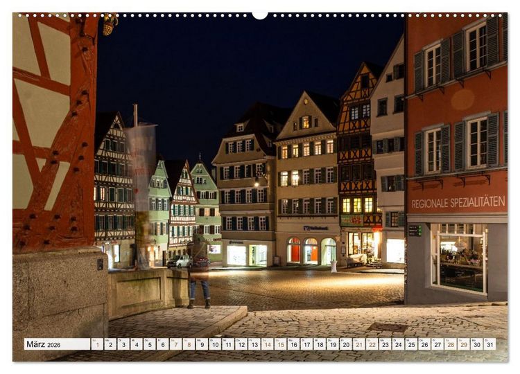 Produktbild: Nachts in T&uuml;bingen (Wandkalender 2026 DIN A2 quer), CALVENDO Monatskalender