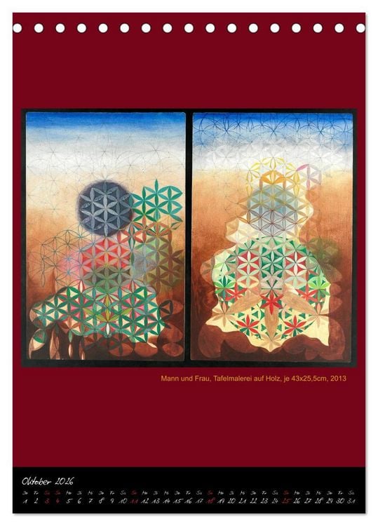 Produktbild: Die heilige Blume des Lebens - Mandalas von Istvan Seidel (Tischkalender 2026 DIN A5 hoch), CALVENDO Monatskalender