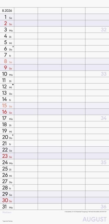 Produktbild: Superplaner M 2026 4 Spalten - Familien-Timer 22x45 cm - Offset-Papier - mit Ferienterminen - Wand-Planer - Familienkalender - Alpha Edition