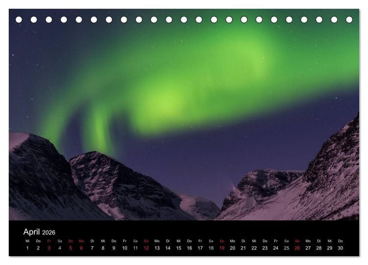 Produktbild: Nordlichter (Tischkalender 2026 DIN A5 quer), CALVENDO Monatskalender