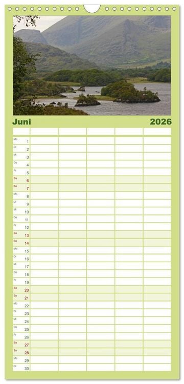 Produktbild: Familienplaner 2026 - Irlands vielf&auml;ltige Landschaften mit 5 Spalten (Wandkalender, 21 x 45 cm) CALVENDO