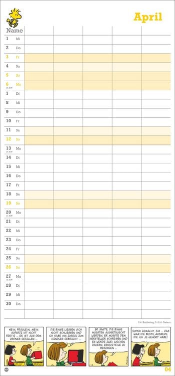 Produktbild: Peanuts Familienplaner 2026