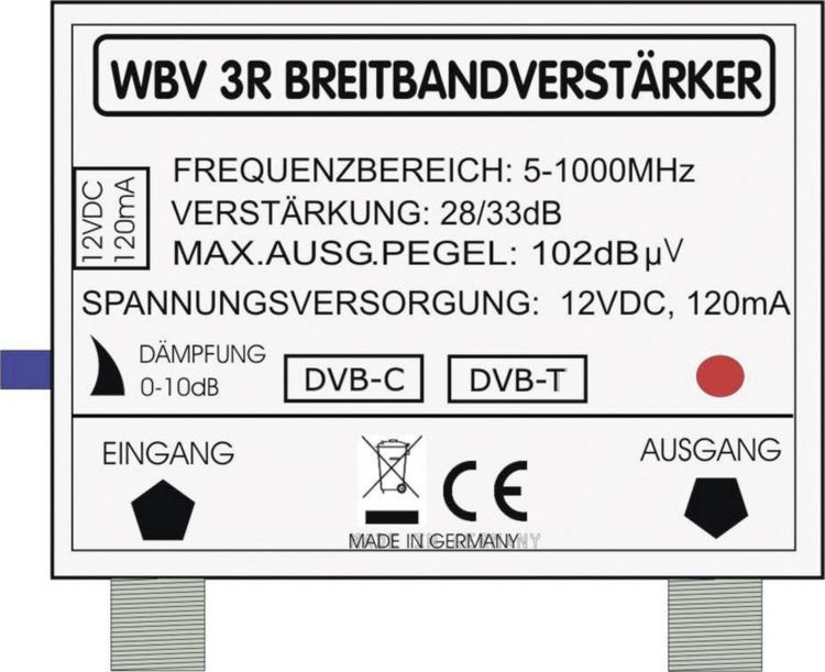 Produktbild: Wittenberg Antennen WBV-3R DVB-T Verst&auml;rker