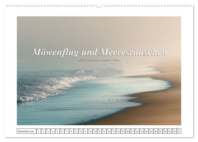 Produktbild: Frei wie das Meer (Wandkalender 2026 DIN A2 quer), CALVENDO Monatskalender