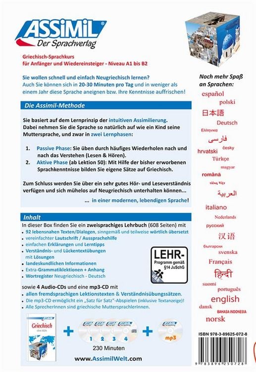 Produktbild: ASSiMiL Griechisch ohne M&uuml;he - Audio-Sprachkurs Plus - Niveau A1-B2