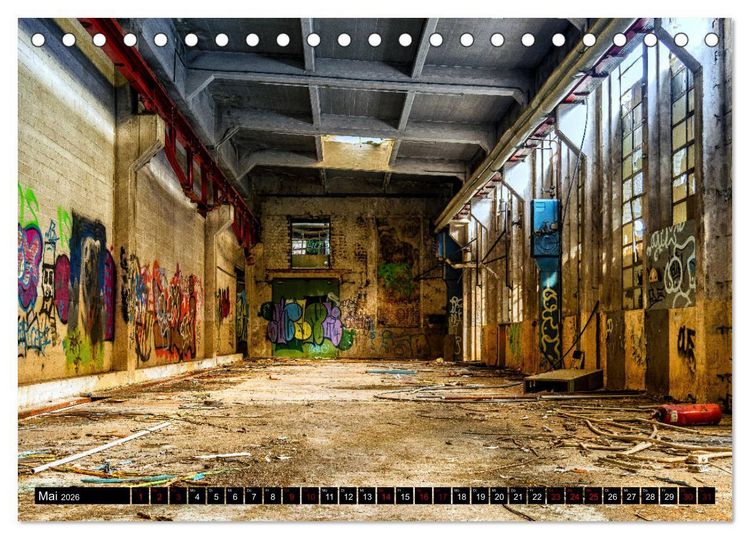 Produktbild: Lost Places Graffiti (Tischkalender 2026 DIN A5 quer), CALVENDO Monatskalender