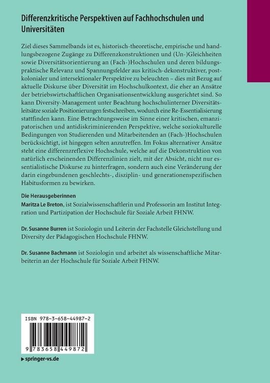 Produktbild: Differenzkritische Perspektiven auf Fachhochschulen und Universit&auml;ten