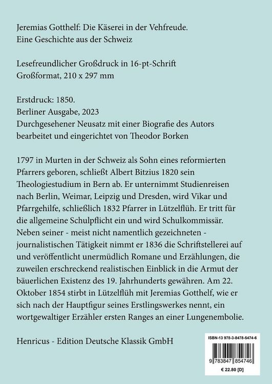 Produktbild: Die K&auml;serei in der Vehfreude (Gro&szlig;druck)