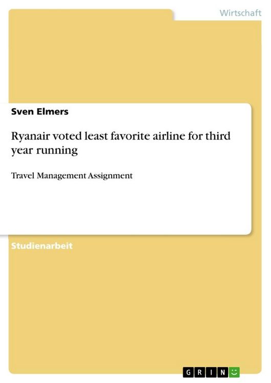 Produktbild: Ryanair voted least favorite airline for third year running