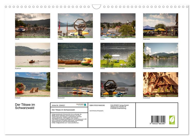 Produktbild: Der Titisee im Schwarzwald (Wandkalender 2026 DIN A3 quer), CALVENDO Monatskalender