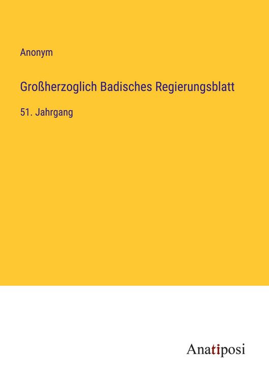 Produktbild: Gro&szlig;herzoglich Badisches Regierungsblatt