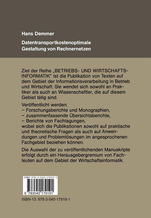 Produktbild: Datentransportkostenoptimale Gestaltung von Rechnernetzen