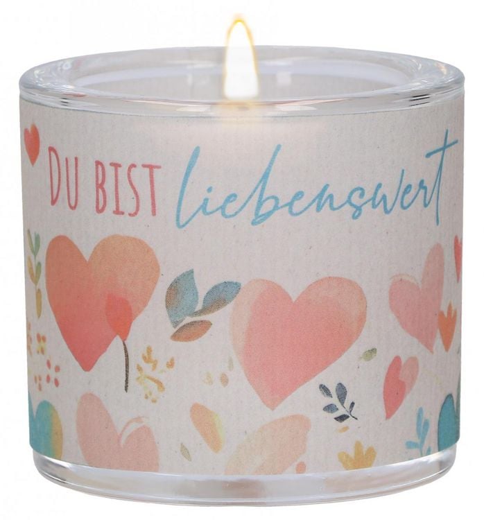 Produktbild: Glaswindlicht zum Geburtstag - Du bist liebenswert