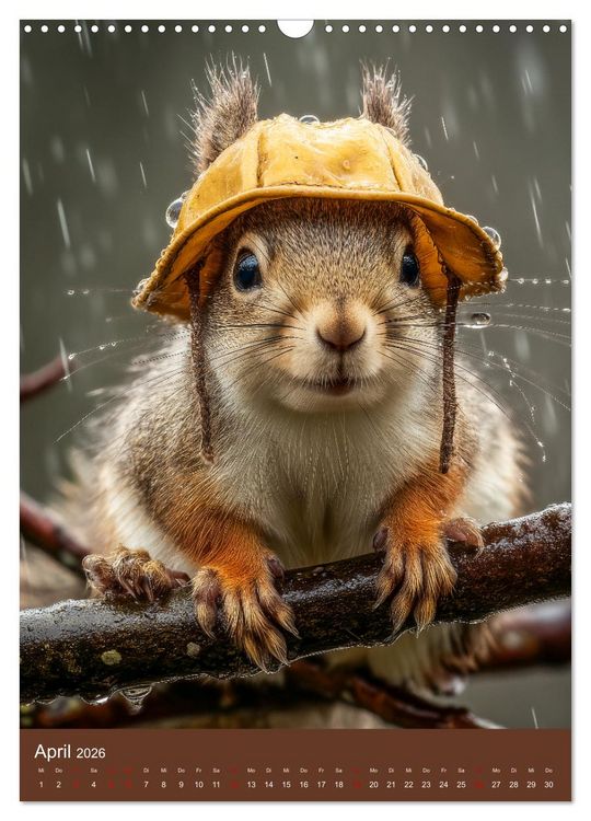 Produktbild: Eichh&ouml;rnchen Kalender - Tierkalender mit verr&uuml;ckten Eichk&auml;tzchen (Wandkalender 2026 DIN A3 hoch), CALVENDO Monatskalender